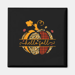 Fall Lycklig Fall Y'all Autumn Pumpkin Leopard Wom Magnet