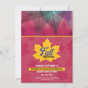 Fall/mall för höstpartsinbjudan inbjudningar
