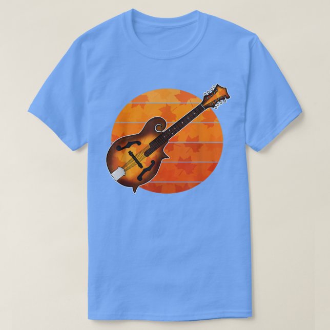 Fall Mandolin Mandolinist Autumn Thanksgiving Musi T Shirt (Design framsida)