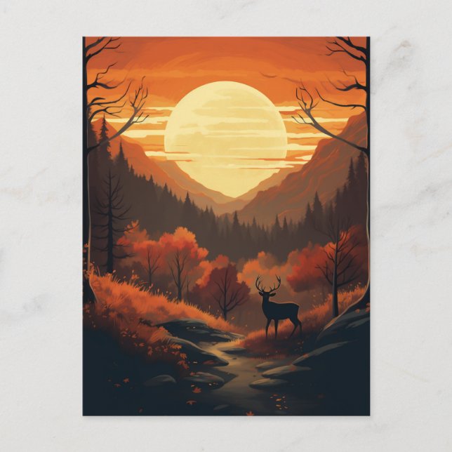 Fall Måne Vykort (Framsida)