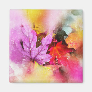 Fall mapel löv vattenfärgspastel magnet