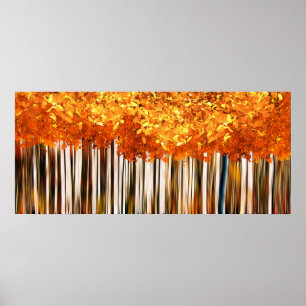 Fall mapel träd skogar modern höst skogen poster