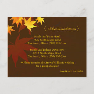 Fall Maple-inkvarteringshölje i Bröllop Vykort