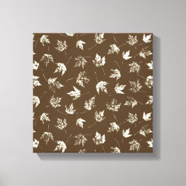 Fall Maple Lämnar på brunt - sömlöst mönster. Canvastryck