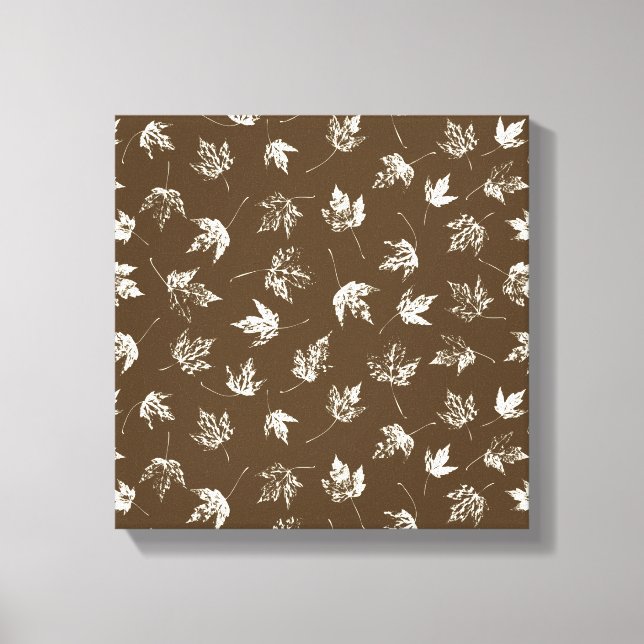 Fall Maple Lämnar på brunt - sömlöst mönster. Canvastryck (Framsida)