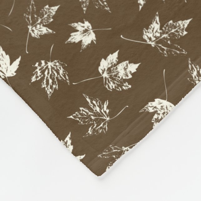 Fall Maple Lämnar på brunt - sömlöst mönster. Fleecefilt (Hörn)