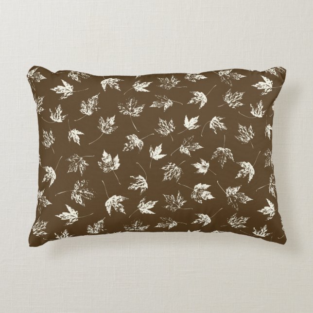 Fall Maple Lämnar på brunt - sömlöst mönster. Prydnadskudde (Framsidan)