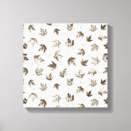 Fall Maple Lämnar på grädde - sömlöst mönster. Canvastryck