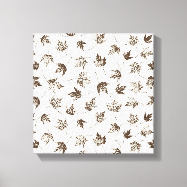 Fall Maple Lämnar på grädde - sömlöst mönster. Canvastryck (Framsida)