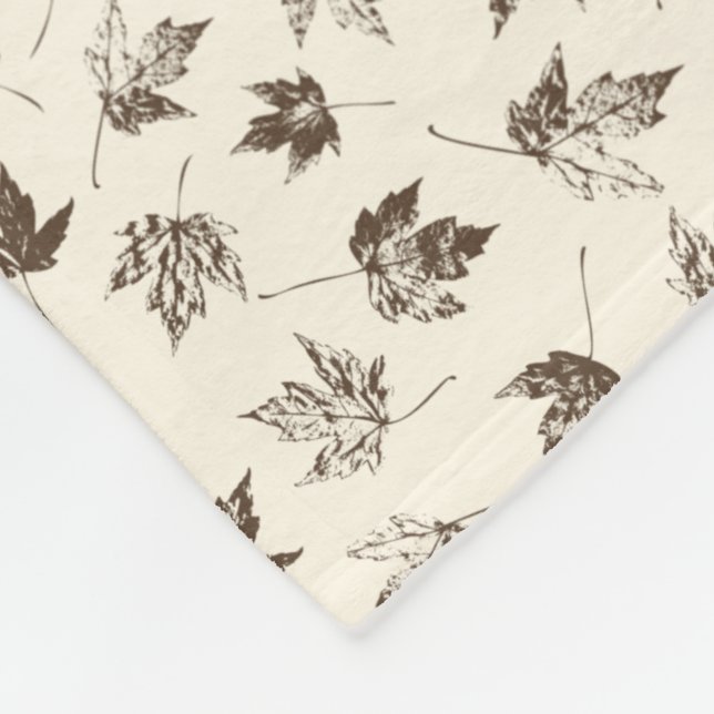 Fall Maple Lämnar på grädde - sömlöst mönster. Fleecefilt (Hörn)