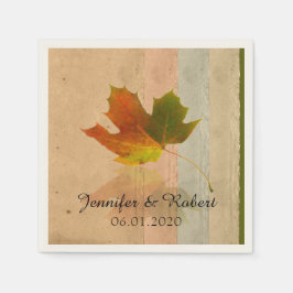 Fall Maple Löv Bröllop Napkin Pappersservett