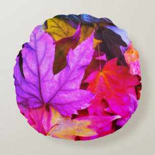 Fall maple löv färglös höstkaraktär rund kudde