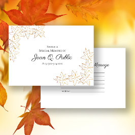 Fall Maple Löv Kant  en minnesbegravning Anteckningskort