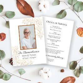 Fall Maple Löv Kant Funeral Memorial Service Program