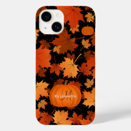 Fall Maple löv och pumpor namn monogram