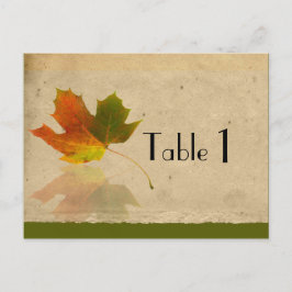 Fall Maple Löv på Faux Pappra Bröllop Bordsnummer