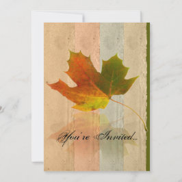 Fall Maple Löv på Papprare bröllopsinbjudan Inbjudningar