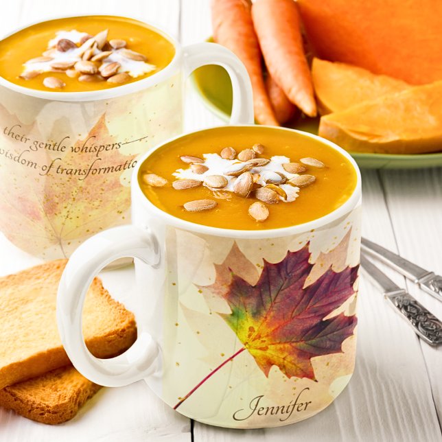 Fall Maple Löv Soft Autumn Färg inspiration Kaffemugg (Skapare uppladdad)