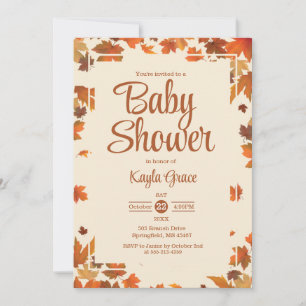 Fall Maple Lövs Baby Shower-inbjudan Kort