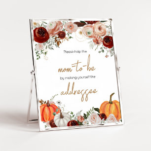 Fall Marsala Burgundy Pumpkin Kuvert Station Poster