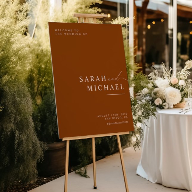 Fall Minimal Modern Script Simple Wedding Welcome Poster (Skapare uppladdad)