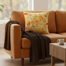 Fall Modern färglös Contemporary Hösthösten Träd Kudde