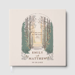 Fall Modern Rustic Elegant Arch Forest Quote Gästböcker