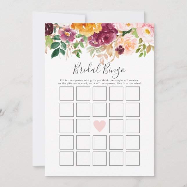 Fall Möhippa Bingo Shower-spel Inbjudningar (Framsida)