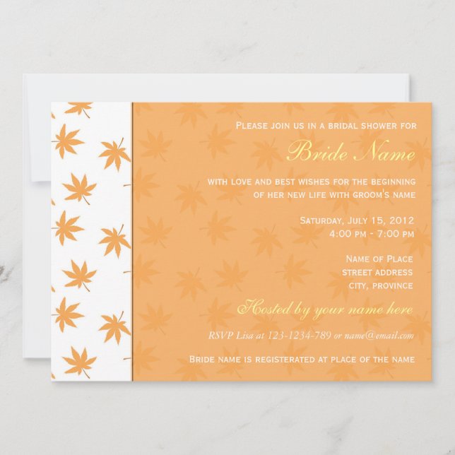 Fall möhippa-festinbjudan, höst löv. inbjudningar (Framsida)