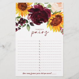 Fall Möhippa Game Berömd Par Solblommor