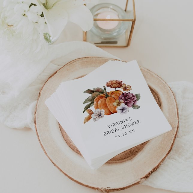 Fall Möhippa Napkins Pappersservett (Fall In Love Bridal Shower Paper Napkins by Painted Paperie)