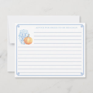 Fall Möhippa Pumpkin Advice for Bride Card Inbjudningar
