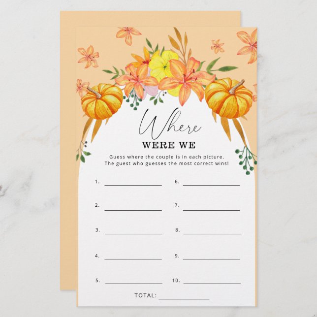 Fall Möhippa Pumpkin Var spelade vi? (Fram/baksida)