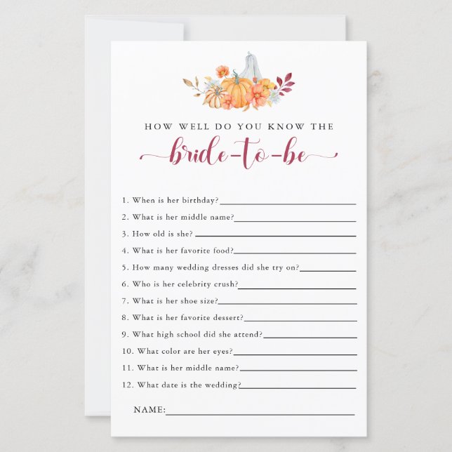 Fall Möhippa spel Hur bra vet du att bruden är? (Framsida)