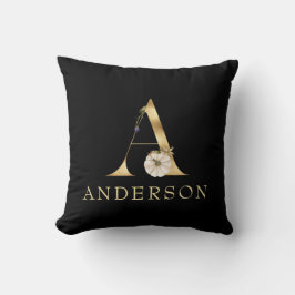 Fall Monogram A med Pumpkin Dekorativ kudde