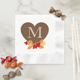 Fall Monogram Möhippa eller Bröllop Pappersservett