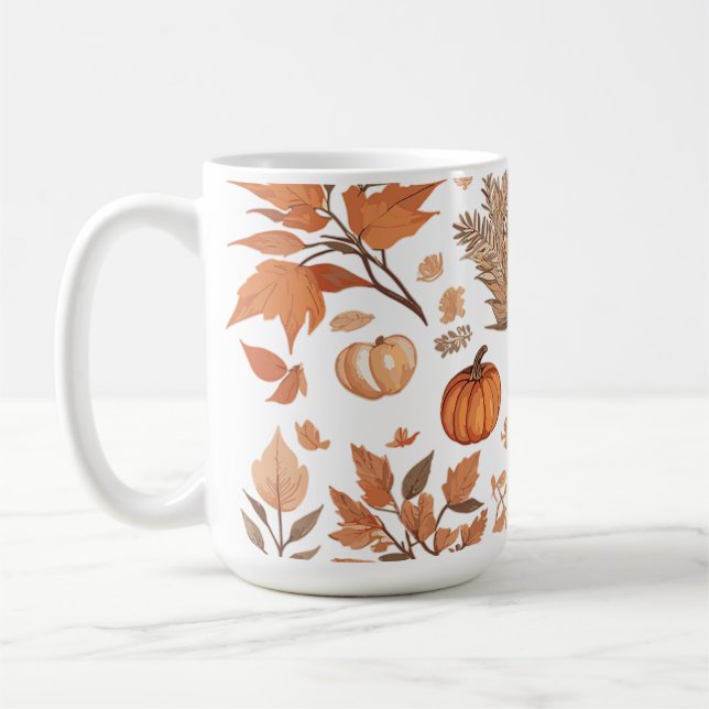 Fall mönster-design kaffemugg (Vänster)