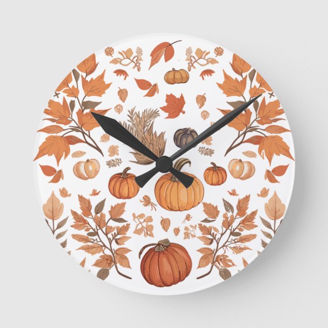 Fall mönster-design rund klocka (Framsida)