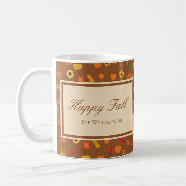 Fall Mönster-familjen Efternamn Brown Kaffemugg (Vänster)