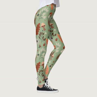Fall-mönstrad grafisk legering leggings