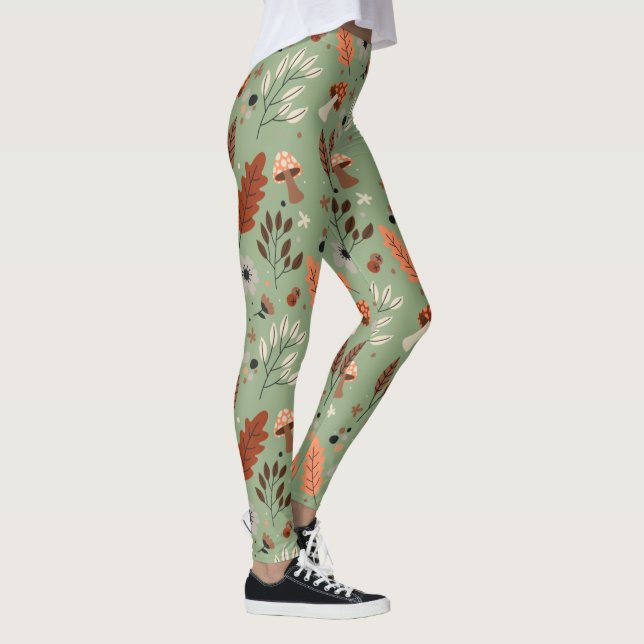 Fall-mönstrad grafisk legering leggings (Höger)