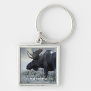 Fall - Moose Fyrkantig Silverfärgad Nyckelring
