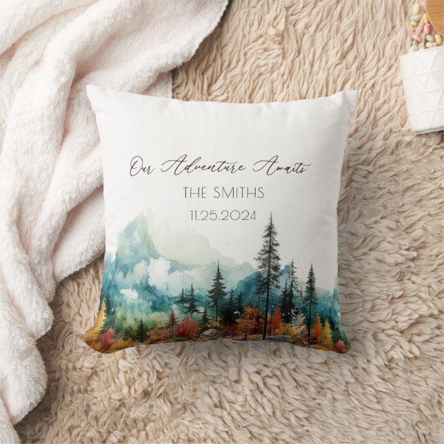 Fall Mountain Alternative Bröllop Guest Bok Kudde (Filt)