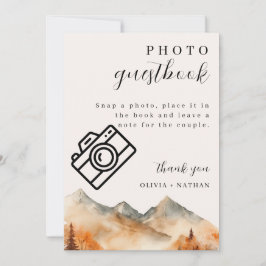 Fall Mountain Bröllop Photo Guestbook Bord-kort Inbjudningar