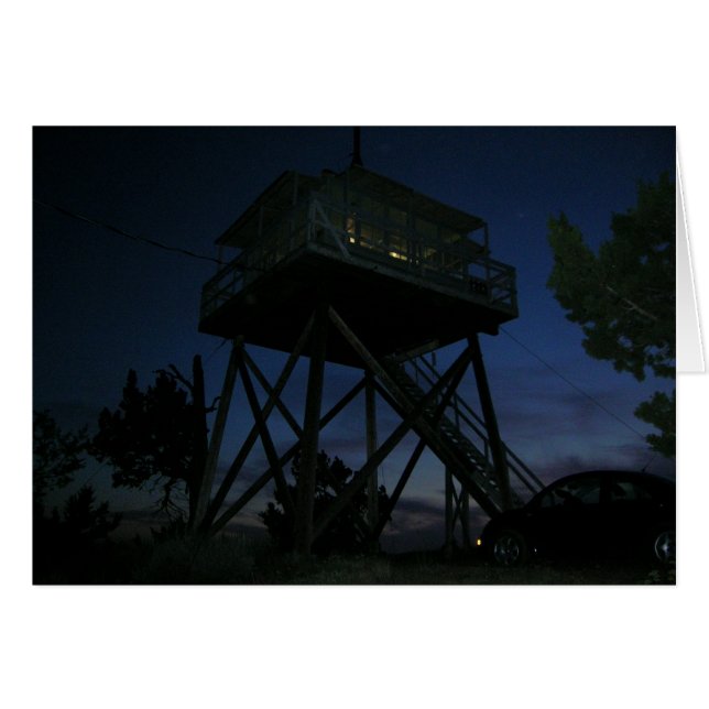 Fall Mountain Fire Lookout Hälsningskort (Framsidan Horizontal)