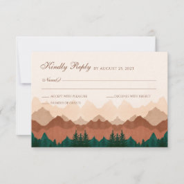Fall Mountain Terracotta Forest Bröllop OSA Card Kort