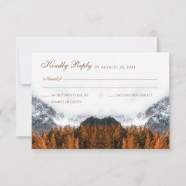 Fall Mountain Terrakotta Skog Bröllop RSVP-kort OSA Kort