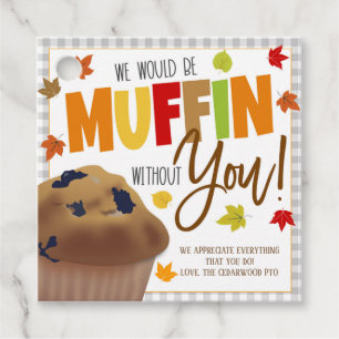 Fall Muffin Gift Märkres Gåvor Etiketter