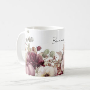 Fall Mugg med Pumpkins and Flowers