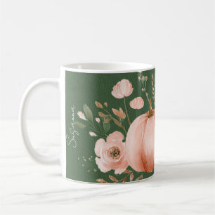 Fall Mugg med pumpor, svampar och blommor